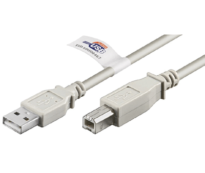 USB-liitäntäkaapeli 1.1/2.0 A/B harmaa 2m