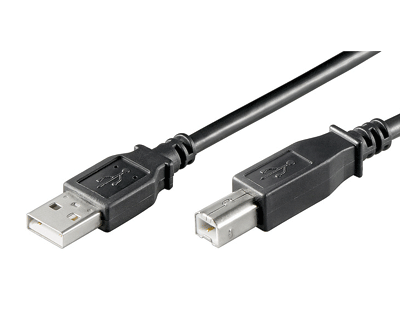 USB-liitäntäkaapeli 1.1/2.0 A/B musta 0,5m
