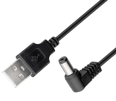 USB/DC-liitäntäkaapeli USB-A/DC-2.1P-virtaliittimillä 1,5m