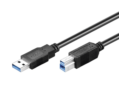 USB 3.0 liitäntäkaapeli A/B 0,25m musta