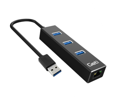 USB/paikallisverkkomuunnin (LAN) + HUB 3xUSB-A 3.0