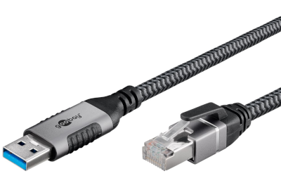 USB-A 3.0 / RJ45 Cat6 -liitäntäkaapeli 1,5m