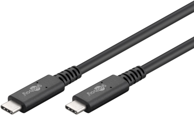 USB-C (USB 4.0 Gen 3x2) liitäntäkaapeli USB-C/USB-C musta 1m