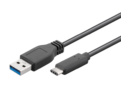 USB 3.0 liitäntäkaapeli USB-C/USB-A musta 1m