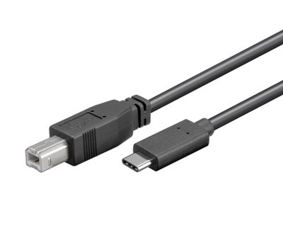 USB 2.0 liitäntäkaapeli USB-C/USB-B musta 1m