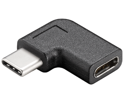 USB-liitinadapteri USB-C-uros/USB-C-naaras kulma