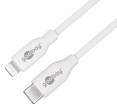 USB 2.0 liitäntäkaapeli USB-C/lightning valkoinen 0,5m