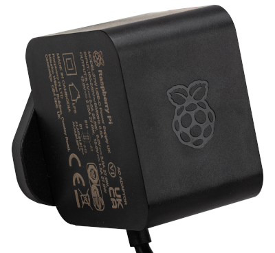 USB-C -teholähde PD 27W USB-C musta (Raspberry Pi 5 yhteensopiva)