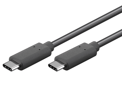 USB-C (USB 3.1/3.2) -liitäntäkaapeli USB-C/USB-C (5A) musta 1m
