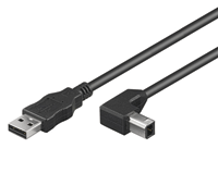 USB-liitäntäkaapeli 2.0 USB-A/USB-B kulma musta 3m