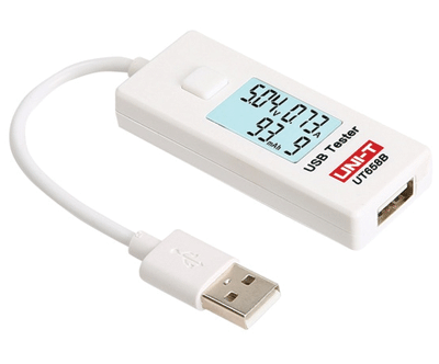 Digitaalinen jännite-/virtanäyttö USB-A-liitäntään 3-9Vdc 3A