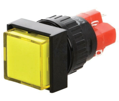 Painokytkin LED-merkkivalolla 1xON-ON LED/230Vac/dc keltainen