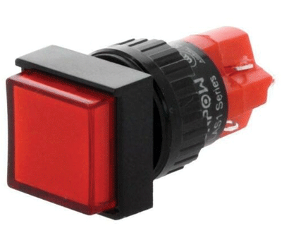 Painike LED-merkkivalolla 1xON-(ON) LED/24Vac/dc punainen