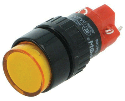 Painokytkin LED-merkkivalolla 1xON-ON LED/230Vac/dc oranssi (LAS1Y-11Z-230O)