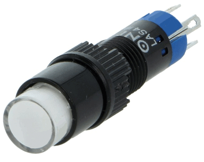 Painokytkin LED-merkkivalolla 1xON-ON LED/230Vac/dc valkoinen