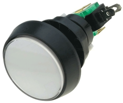 Painike 12Vdc LED-merkkivalolla 10A 250Vac valkoinen (VAQ-9-10-12-W)