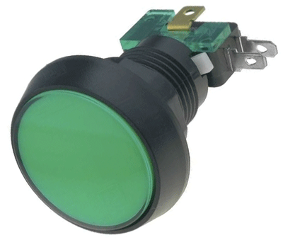 Painike 12Vdc LED-merkkivalolla 10A 250Vac vihreä (VAQ-9-10-12-G)