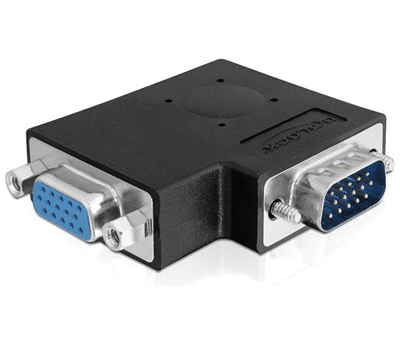 VGA kulma-adapteri HD15P/HD15S 90° (sivulle)