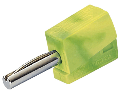 Banaanipistoke 4mm jousiliitäntä keltavihreä Banaanipistoke 4mm jousiliitäntä keltavihreä