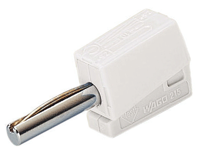 Banaanipistoke 4mm jousiliitäntä valkoinen Banaanipistoke 4mm jousiliitäntä valkoinen