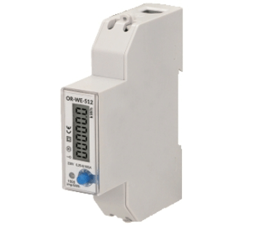 Energiankulutusmittari DIN-kiskoon 1-vaihe 5A/100A 230Vac (OR-WE-512)