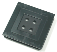 RCA-liitinpaneeli ilman liittimiä, 4-osainen, musta