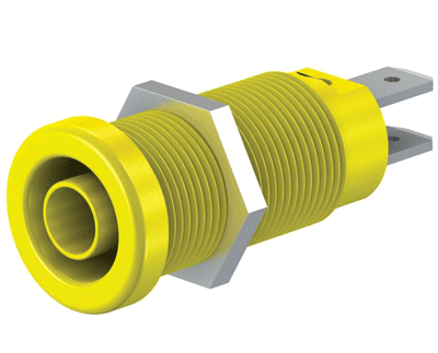 Turvabanaanihylsy 1000V 4mm keltainen (66.9131-24 / XEB-1R YELLOW) Turvabanaanihylsy 1000V 4mm keltainen (66.9131-24 / XEB-1R YELLOW)