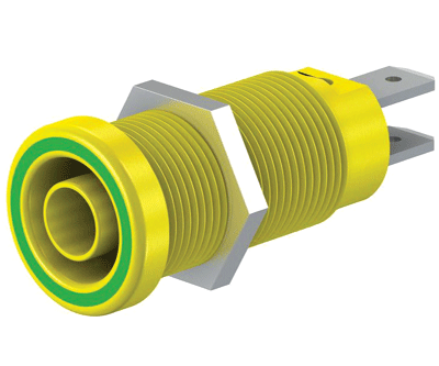 Turvabanaanihylsy 1000V 4mm keltavihreä (66.9131-20 / XEB-1R YELLOW/GREEN)