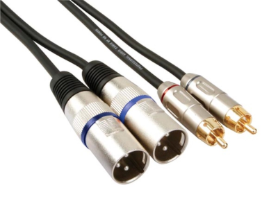 Audioliitäntäkaapeli 2 x RCA-uros/2 x XLR-uros musta 1m