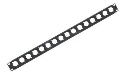Liitinpaneeli XLR-liittimille 16 kpl 19" 1U musta Liitinpaneeli XLR-liittimille 16 kpl 19" 1U musta