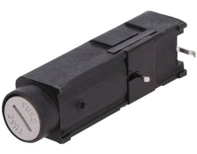Sulakepesä piirilevylle 6,3x32mm 16A 250Vac (03450101H) Sulakepesä piirilevylle 6,3x32mm 16A 250Vac (03450101H)