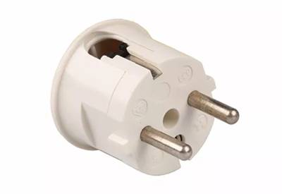Schuko-verkkopistoke kulmamalli luonnonvalkoinen Schuko-verkkopistoke kulmamalli luonnonvalkoinen