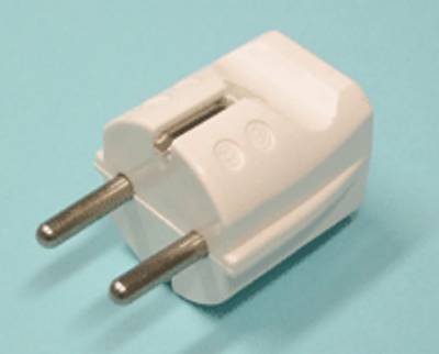 Schuko-verkkopistoke, valkoinen Schuko-verkkopistoke, valkoinen