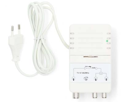 Laajakaistainen antennivahvistin LTE-suotimella 2x25dB Laajakaistainen antennivahvistin LTE-suotimella 2x25dB