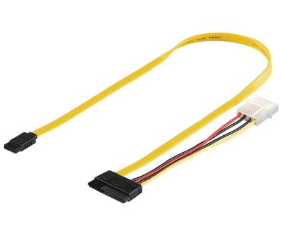 Serial-ATA (SATA) -liitäntäkaapeli virtaliittimellä 0,5m Serial-ATA (SATA) -liitäntäkaapeli virtaliittimellä 0,5m