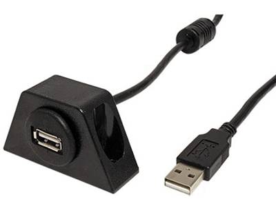 USB-jatkojohto USB 2.0 paneeliasennukseen USB-A/USB-A musta 0,6m USB-jatkojohto USB 2.0 paneeliasennukseen USB-A/USB-A musta 0,6m