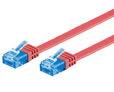 Cat6a-liitäntäkaapeli litteä suojaamaton (U/UTP) punainen 1m Cat6a-liitäntäkaapeli litteä suojaamaton (U/UTP) punainen 1m