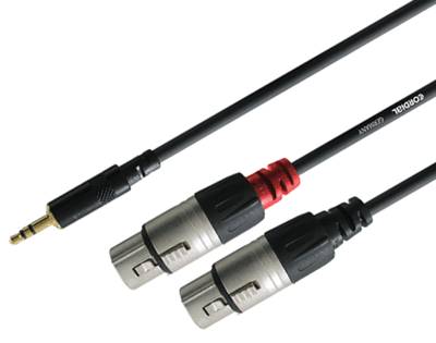 Audioliitäntäkaapeli 3,5mm stereoplugi/2 x XLR-naaras musta 1,8m Audioliitäntäkaapeli 3,5mm stereoplugi/2 x XLR-naaras musta 1,8m