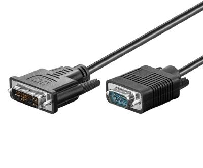 DVI-A/VGA-liitäntäkaapeli Full-HD musta 1m DVI-A/VGA-liitäntäkaapeli Full-HD musta 1m