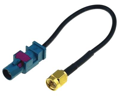 GPS-sovitusjohto FAKRA-liitin uros/SMA-liitin uros 50ohm 10cm GPS-sovitusjohto FAKRA-liitin uros/SMA-liitin uros 50ohm 10cm