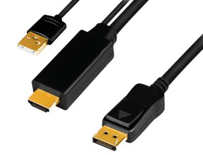HDMI/DisplayPort-liitäntäkaapeli 4K/Ultra-HD musta 1m (CH0090) HDMI/DisplayPort-liitäntäkaapeli 4K/Ultra-HD musta 1m (CH0090)