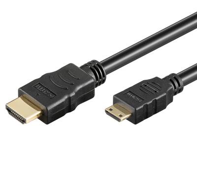 HDMI/mini-HDMI-liitäntäkaapeli Full-HD/3D musta 1,5m HDMI/mini-HDMI-liitäntäkaapeli Full-HD/3D musta 1,5m