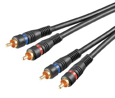 RCA-audioliitäntäkaapeli kullattu musta 0,2m RCA-audioliitäntäkaapeli kullattu musta 0,2m