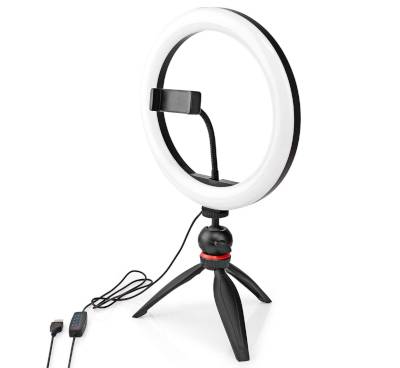 LED-rengasvalaisin kolmijalka puhelinpidikkeellä USB 5Vdc LED-rengasvalaisin kolmijalka puhelinpidikkeellä USB 5Vdc