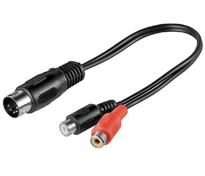 DIN/RCA-liitäntäkaapeli DIN-uros/2xRCA-naaras 0,2m DIN/RCA-liitäntäkaapeli DIN-uros/2xRCA-naaras 0,2m