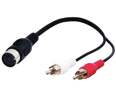 DIN/RCA-liitäntäkaapeli DIN-naaras/2xRCA-uros 0,2m DIN/RCA-liitäntäkaapeli DIN-naaras/2xRCA-uros 0,2m