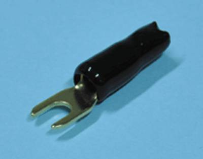 Kullattu haarukkaliitin 4,2mm musta AWG10 (6mm²) Kullattu haarukkaliitin 4,2mm musta AWG10 (6mm²)