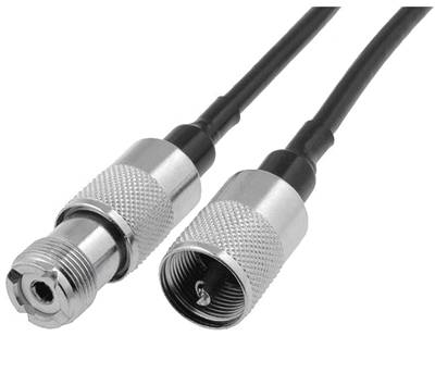 UHF-liitäntäjohto jatkoadapterilla 50ohm musta 2m UHF-liitäntäjohto jatkoadapterilla 50ohm musta 2m