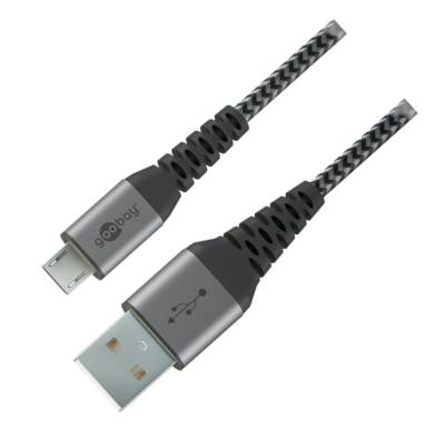 USB 2.0 liitäntäkaapeli nylon-eristeellä USB-A/micro-USB-B 1m USB 2.0 liitäntäkaapeli nylon-eristeellä USB-A/micro-USB-B 1m