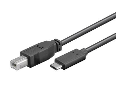 USB 2.0 liitäntäkaapeli USB-C/USB-B musta 1m USB 2.0 liitäntäkaapeli USB-C/USB-B musta 1m